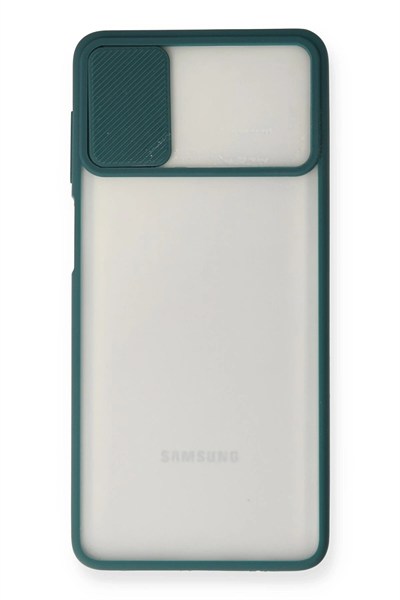 Mey İthalat®  Samsung Galaxy M51 Kılıf Palm Buzlu Kamera Sürgülü Silikon - Yeşil