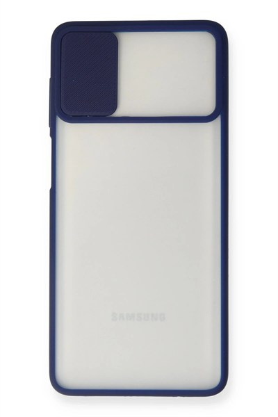 Mey İthalat®  Samsung Galaxy M51 Kılıf Palm Buzlu Kamera Sürgülü Silikon - Lacivert