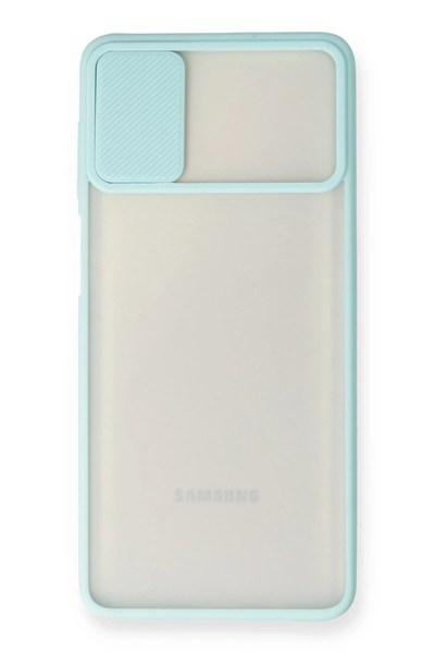 Mey İthalat®  Samsung Galaxy M51 Kılıf Palm Buzlu Kamera Sürgülü Silikon - Turkuaz