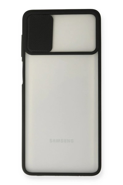 Mey İthalat®  Samsung Galaxy M51 Kılıf Palm Buzlu Kamera Sürgülü Silikon - Siyah