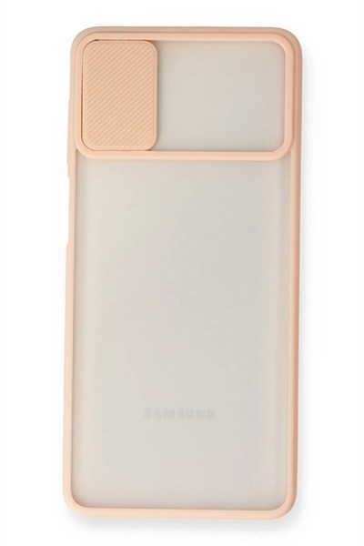 Mey İthalat®  Samsung Galaxy M51 Kılıf Palm Buzlu Kamera Sürgülü Silikon - Pembe