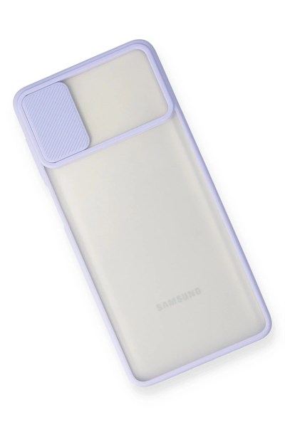 Mey İthalat®  Samsung Galaxy M51 Kılıf Palm Buzlu Kamera Sürgülü Silikon - Lila