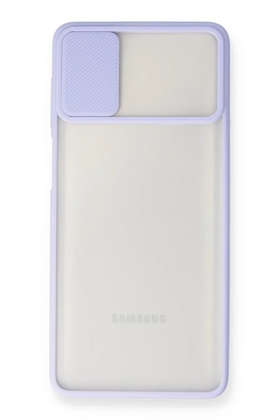 Mey İthalat®  Samsung Galaxy M51 Kılıf Palm Buzlu Kamera Sürgülü Silikon - Lila