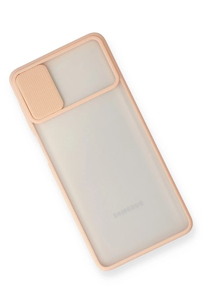 Mey İthalat®  Samsung Galaxy M51 Kılıf Palm Buzlu Kamera Sürgülü Silikon - Pembe