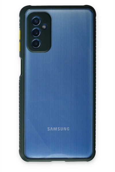 Mey İthalat®  Samsung Galaxy M52 5G Kılıf Miami Şeffaf Silikon - Koyu Yeşil