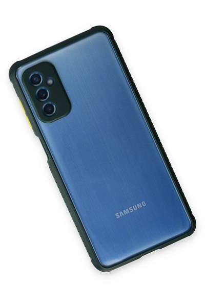 Mey İthalat®  Samsung Galaxy M52 5G Kılıf Miami Şeffaf Silikon - Koyu Yeşil