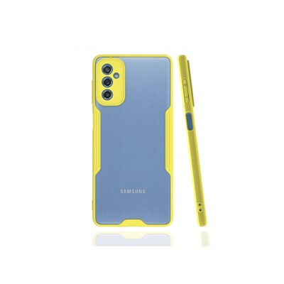 Mey İthalat®  Samsung Galaxy M52 5G Kılıf Platin Silikon - Sarı