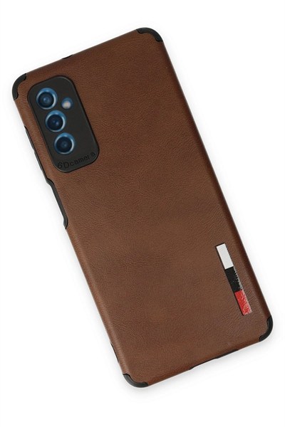 Mey İthalat®  Samsung Galaxy M52 5G Kılıf Loop Deri Silikon - Kahverengi