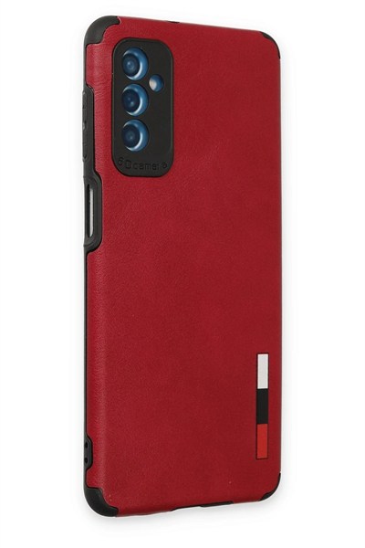 Mey İthalat®  Samsung Galaxy M52 5G Kılıf Loop Deri Silikon - Kırmızı