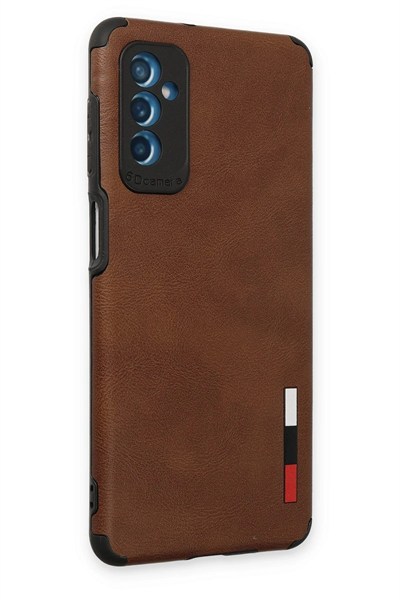 Mey İthalat®  Samsung Galaxy M52 5G Kılıf Loop Deri Silikon - Kahverengi