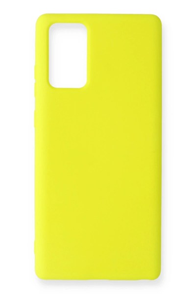 Mey İthalat®  Samsung Galaxy Note 20 Kılıf Nano içi Kadife Silikon - Sarı