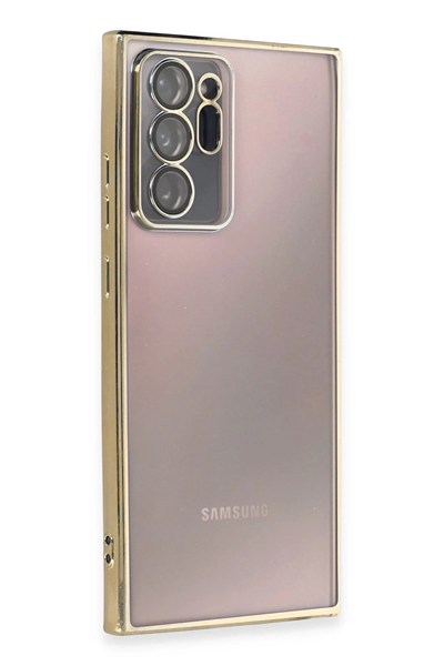 Mey İthalat®  Samsung Galaxy Note 20 Ultra Kılıf  Lensli Silikon - Gold