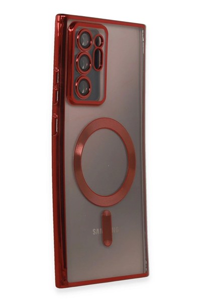 Mey İthalat®  Samsung Galaxy Note 20 Ultra Kılıf Kross Magneticsafe Kapak - Kırmızı