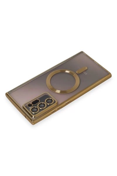 Mey İthalat®  Samsung Galaxy Note 20 Ultra Kılıf Kross Magneticsafe Kapak - Gold