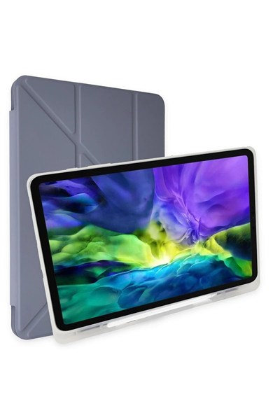 Mey İthalat®  Samsung Galaxy P610 Tab S6 Lite 10.4 Kılıf Kalemlikli Mars Tablet Kılıfı - Lavender