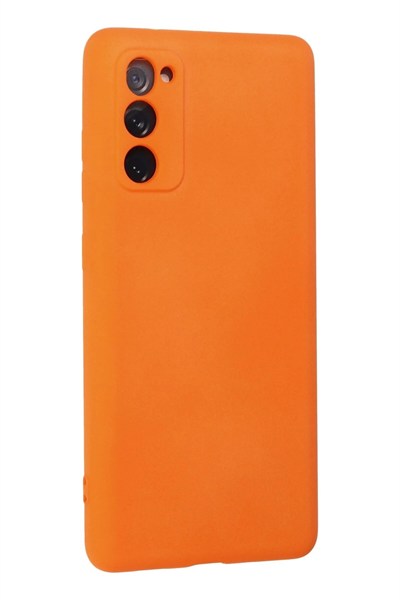Mey İthalat®  Samsung Galaxy S20 FE Kılıf Nano içi Kadife Silikon - Turuncu