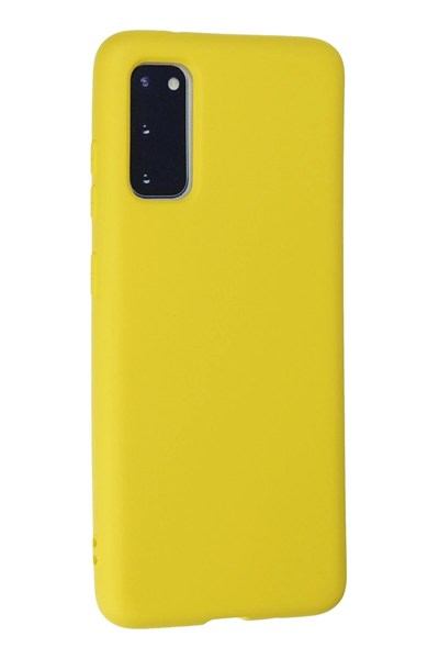Mey İthalat®  Samsung Galaxy S20 Kılıf Nano içi Kadife Silikon - Sarı