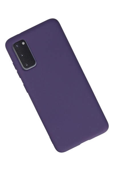 Mey İthalat®  Samsung Galaxy S20 Kılıf Nano içi Kadife Silikon - Mor