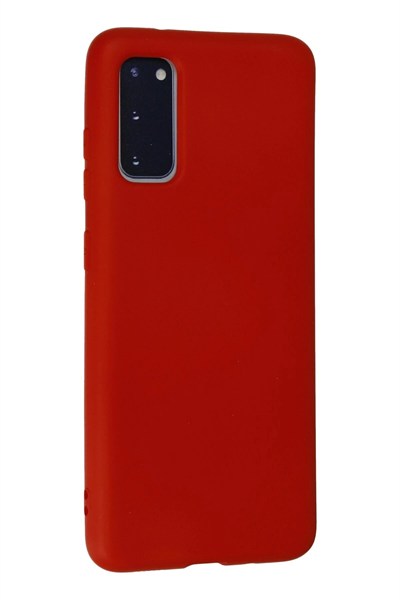 Mey İthalat®  Samsung Galaxy S20 Kılıf Nano içi Kadife Silikon - Kırmızı