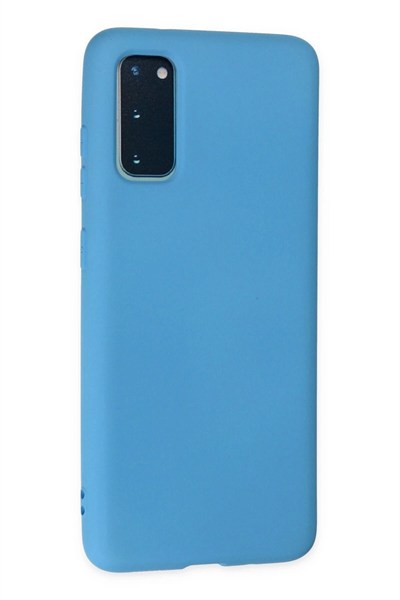 Mey İthalat®  Samsung Galaxy S20 Plus Kılıf Nano içi Kadife Silikon - Mavi