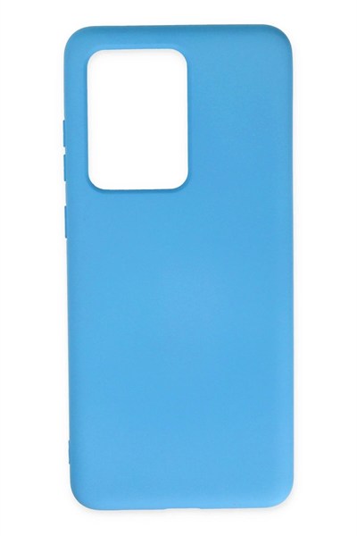 Mey İthalat®  Samsung Galaxy S20 Ultra Kılıf Nano içi Kadife Silikon - Mavi
