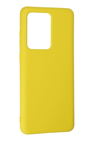 Mey İthalat®  Samsung Galaxy S20 Ultra Kılıf Nano içi Kadife Silikon - Sarı