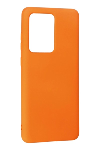 Mey İthalat®  Samsung Galaxy S20 Ultra Kılıf Nano içi Kadife Silikon - Turuncu