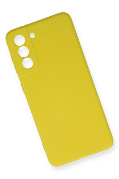 Mey İthalat®  Samsung Galaxy S21 FE Kılıf Nano içi Kadife Silikon - Sarı