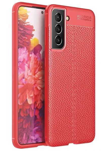 Mey İthalat®  Samsung Galaxy S21 FE Kılıf Auto Focus Kapak - Kırmızı