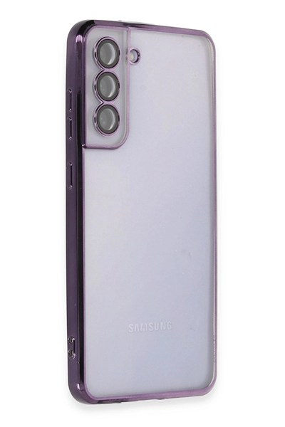 Mey İthalat®  Samsung Galaxy S21 FE Kılıf  Lensli Silikon - Mor