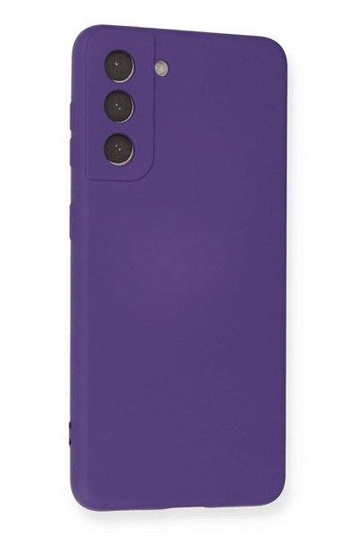 Mey İthalat®  Samsung Galaxy S21 Kılıf Nano içi Kadife Silikon - Mor