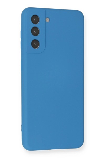 Mey İthalat®  Samsung Galaxy S21 Kılıf Nano içi Kadife Silikon - Mavi