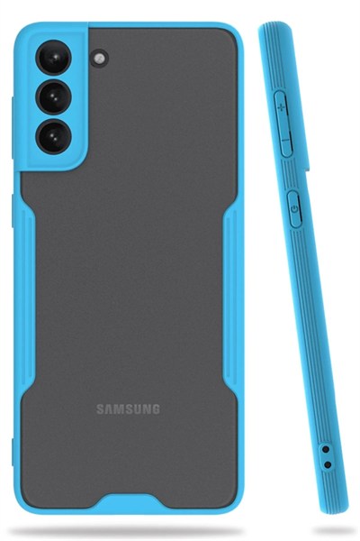 Mey İthalat®  Samsung Galaxy S21 Plus Kılıf Platin Silikon - Mavi