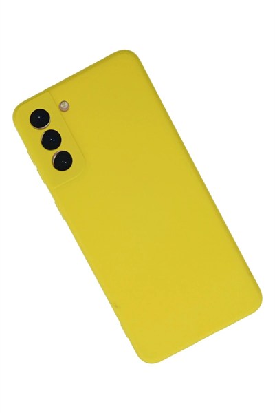 Mey İthalat®  Samsung Galaxy S21 Plus Kılıf Nano içi Kadife Silikon - Sarı