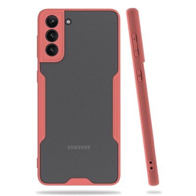 Mey İthalat®  Samsung Galaxy S21 Plus Kılıf Platin Silikon - Pembe