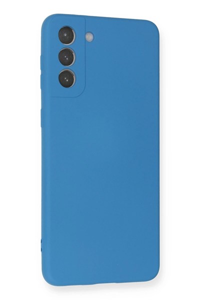 Mey İthalat®  Samsung Galaxy S21 Plus Kılıf Nano içi Kadife Silikon - Mavi