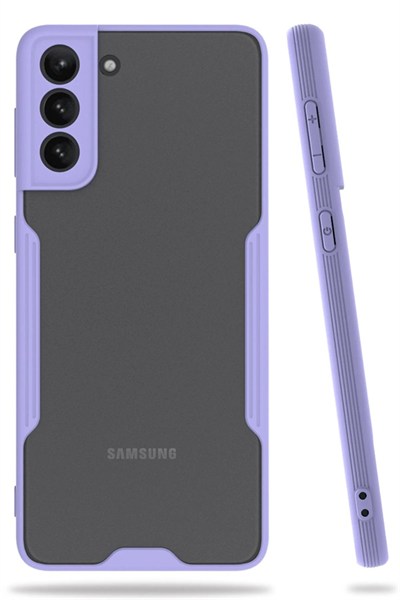Mey İthalat®  Samsung Galaxy S21 Plus Kılıf Platin Silikon - Lila