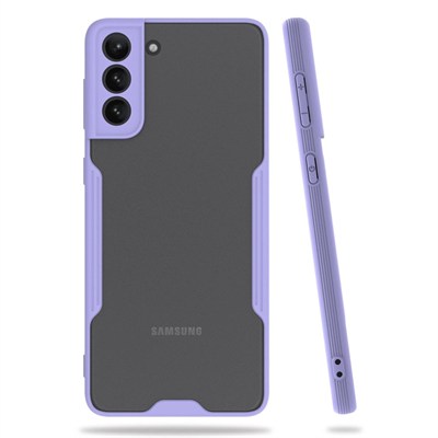 Mey İthalat®  Samsung Galaxy S21 Plus Kılıf Platin Silikon - Lila