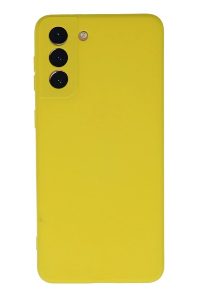 Mey İthalat®  Samsung Galaxy S21 Plus Kılıf Nano içi Kadife Silikon - Sarı