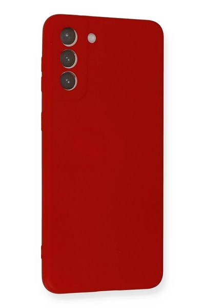 Mey İthalat®  Samsung Galaxy S21 Plus Kılıf Nano içi Kadife Silikon - Kırmızı