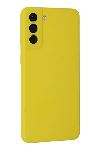 Mey İthalat®  Samsung Galaxy S21 Plus Kılıf Nano içi Kadife Silikon - Sarı