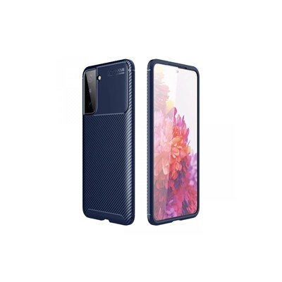 Mey İthalat®  Samsung Galaxy S21 Plus Kılıf Auto Focus Karbon Kapak - Lacivert