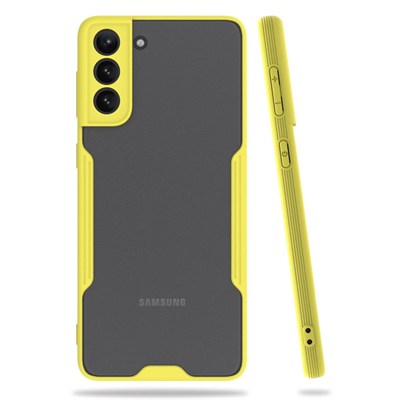 Mey İthalat®  Samsung Galaxy S21 Plus Kılıf Platin Silikon - Sarı