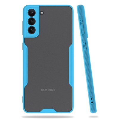 Mey İthalat®  Samsung Galaxy S21 Plus Kılıf Platin Silikon - Mavi