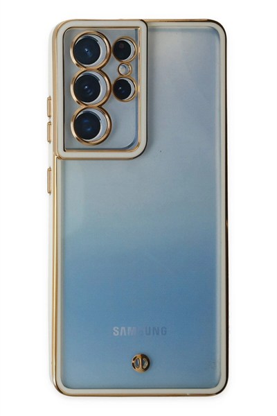 Mey İthalat®  Samsung Galaxy S21 Ultra Kılıf Liva Lens Silikon - Beyaz