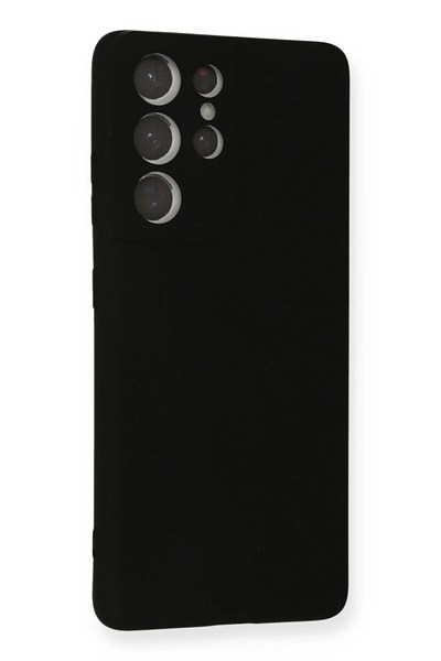 Mey İthalat®  Samsung Galaxy S21 Ultra Kılıf Nano içi Kadife Silikon - Siyah