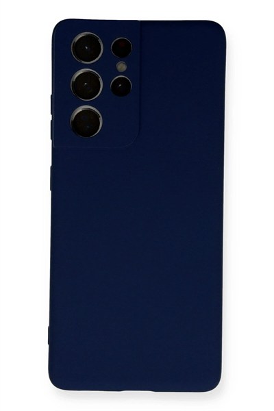 Mey İthalat®  Samsung Galaxy S21 Ultra Kılıf Nano içi Kadife Silikon - Lacivert