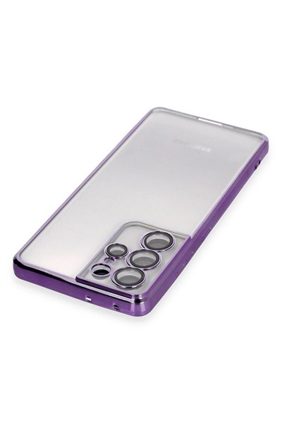 Mey İthalat®  Samsung Galaxy S21 Ultra Kılıf  Lensli Silikon - Mor