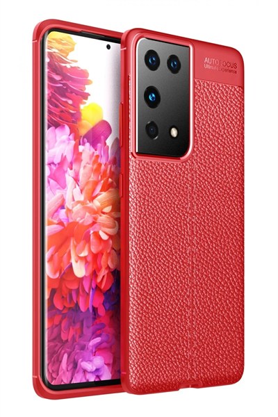 Mey İthalat®  Samsung Galaxy S21 Ultra Kılıf Auto Focus Kapak - Kırmızı
