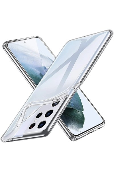 Mey İthalat®  Samsung Galaxy S21 Ultra Kılıf Lüx Şeffaf Silikon